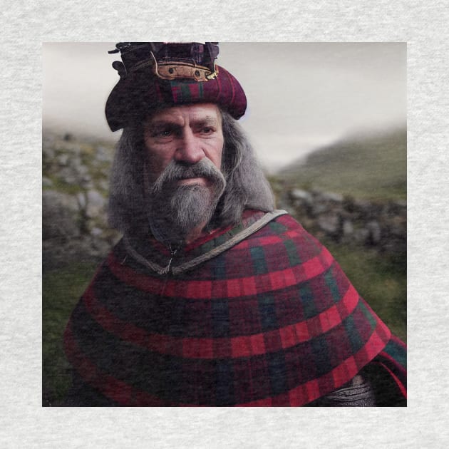 Scottish Highlander in Clan Tartan by Grassroots Green